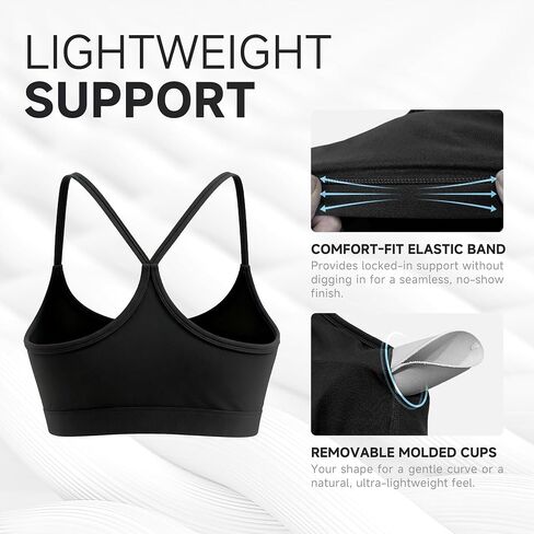 Women’s Buttery Soft Yoga Bras, Y-Back Strappy Sports Bra with Removable Pads, Lightweight Low Impact Pilates Top in Saudi Arabia