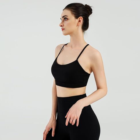 Women’s Buttery Soft Yoga Bras, Y-Back Strappy Sports Bra with Removable Pads, Lightweight Low Impact Pilates Top in Saudi Arabia