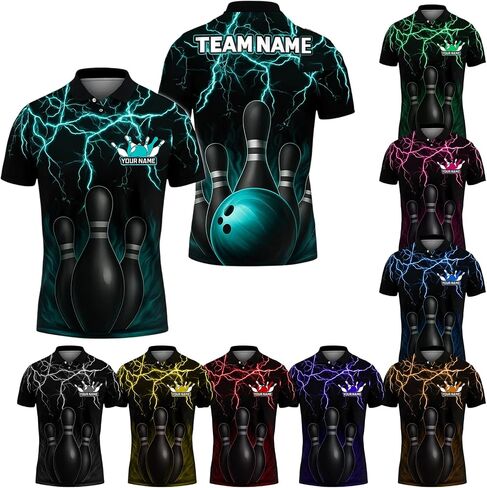 NAZENTI Custom Bowling Shirts with Name Team Name - Personalized Bowling Shirt 3D for Team in Saudi Arabia