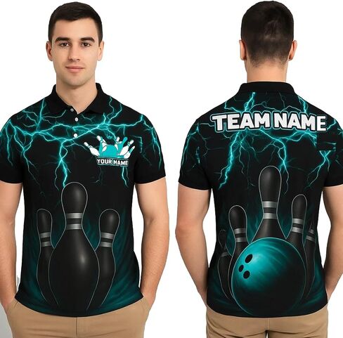 NAZENTI Custom Bowling Shirts with Name Team Name - Personalized Bowling Shirt 3D for Team in Saudi Arabia