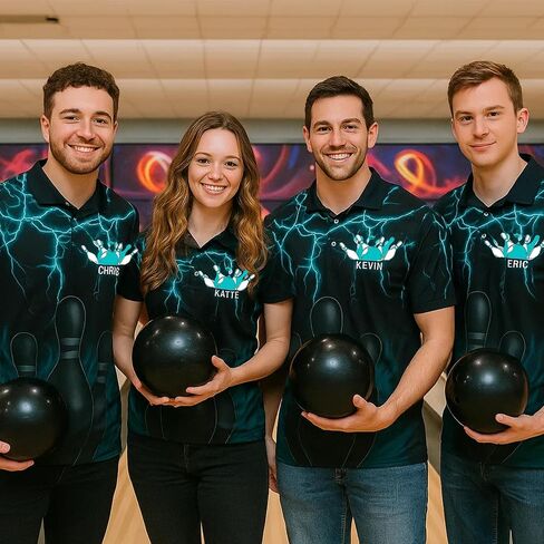 NAZENTI Custom Bowling Shirts with Name Team Name - Personalized Bowling Shirt 3D for Team in Saudi Arabia