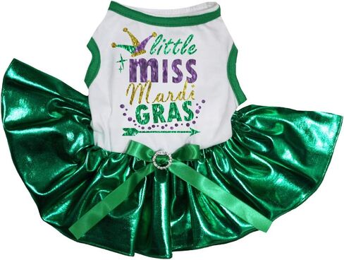 Petitebella Clown Little Miss Mardi Gras Puppy Dog Dress (Black/Purple Sequins, Medium) in Saudi Arabia
