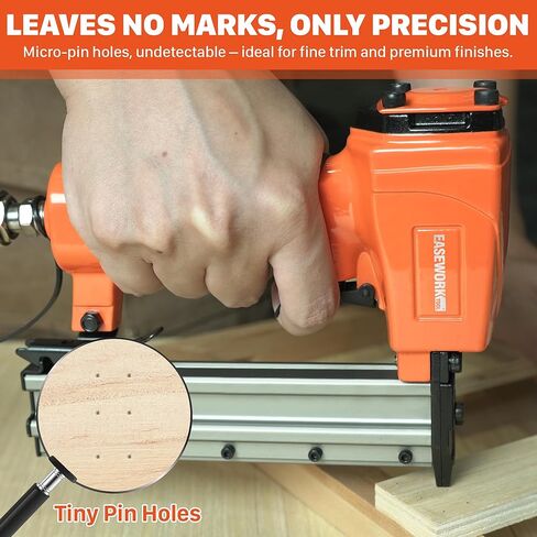 EASEWORK TOOL Pin Nailer 23 مقياس، مسدس أظافر دبوس هوائي لأظافر دبوس 5/32 بوصة إلى 1 بوصة، دبوس صغير بدون رأس يخلق ثقوب غير مرئية، عمر خدمة طويل للغاية، للخزانة، تقليم صغير، قولبة دقيقة، DIY in Kuwait