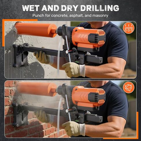8" Diamond Core Drill Machine with Stand, 2500W Wet & Dry Concrete Core Drilling Rig, 750RPM Heavy Duty Core Drill Press for Concrete Brick Stone Masonry, Max Depth 23.6" in Saudi Arabia