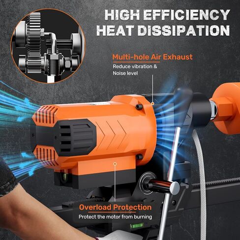 8" Diamond Core Drill Machine with Stand, 2500W Wet & Dry Concrete Core Drilling Rig, 750RPM Heavy Duty Core Drill Press for Concrete Brick Stone Masonry, Max Depth 23.6" in Saudi Arabia
