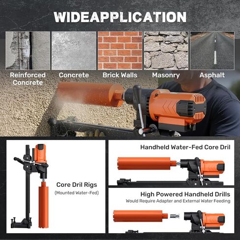 8" Diamond Core Drill Machine with Stand, 2500W Wet & Dry Concrete Core Drilling Rig, 750RPM Heavy Duty Core Drill Press for Concrete Brick Stone Masonry, Max Depth 23.6" in Saudi Arabia