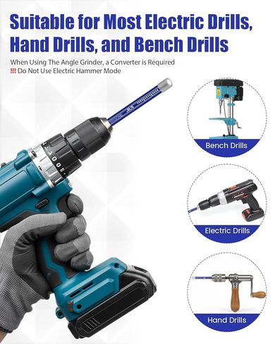 مجموعة لقم الثقب الماسية 7 قطع لبلاط البورسلين والحجر والزجاج والسيراميك، لقم الثقب للبلاط متعددة الأغراض للحفر السريع، ساق مستديرة in Kuwait