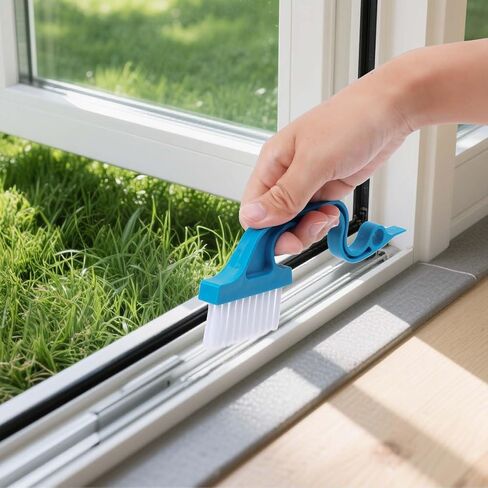 Window Track Cleaning Brush, Hand-held Magic Window Track Cleaning Tools, Ergonomic Handle, for Sliding Door, Sill, Multipurpose(Pink) in Saudi Arabia