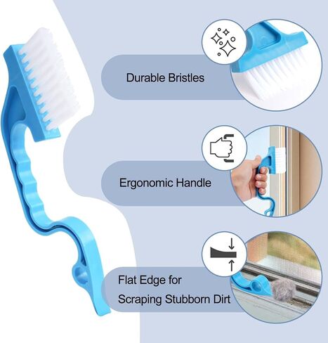 Window Track Cleaning Brush, Hand-held Magic Window Track Cleaning Tools, Ergonomic Handle, for Sliding Door, Sill, Multipurpose(Pink) in Saudi Arabia