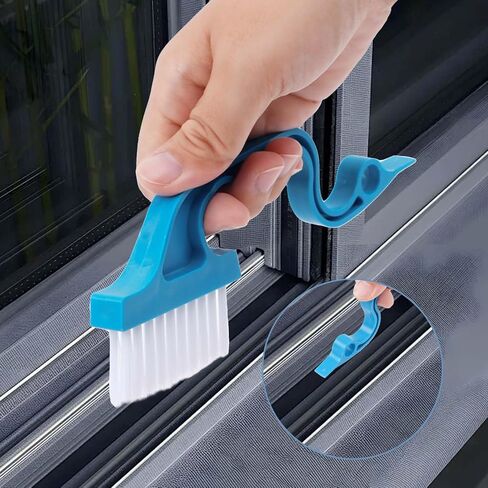 Window Track Cleaning Brush, Hand-held Magic Window Track Cleaning Tools, Ergonomic Handle, for Sliding Door, Sill, Multipurpose(Pink) in Saudi Arabia