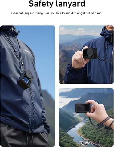 TELESIN Silicone Protective Case for DJI Osmo Action 6 with Lens Cap & Lanyard, Shockproof Anti-Scratch Washable Cover Anti-Slip Dustproof Camera Protection for Action 6 Accessories (Black) in Saudi Arabia