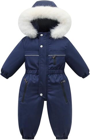 Toddler Snowsuit 2T 3T 4T 5T Baby Boy Girl Winter Snow Ski Suit Clothes Hooded Jumpsuit Romper Coat Outwear in Kuwait