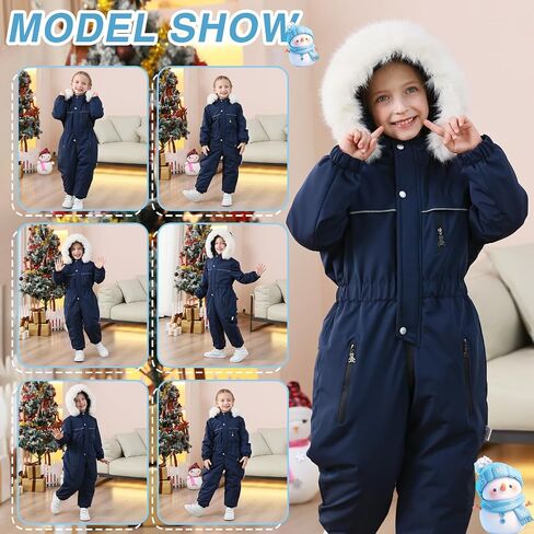 Toddler Snowsuit 2T 3T 4T 5T Baby Boy Girl Winter Snow Ski Suit Clothes Hooded Jumpsuit Romper Coat Outwear in Kuwait