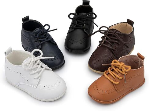 Infant Baby Boys Girls Classic Wedding Loafers Brogue Oxford Dress Shoes First Steps Walking Flat Lazy Crib Shoe in Saudi Arabia