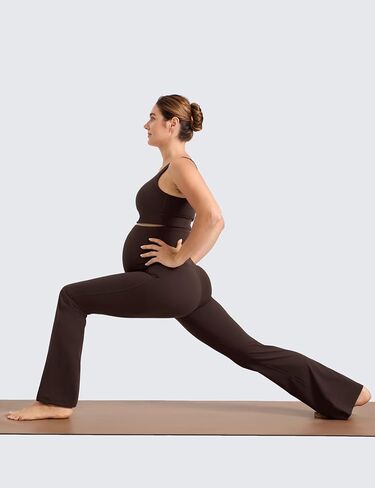 CRZ YOGA Butterlift Maternity Flare Leggings 31" - Workout Yoga Lounge Bootcut Pregnancy Womens Pants Over The Belly in Saudi Arabia
