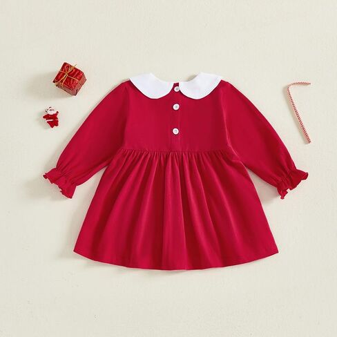 Toddler Baby Girl Thanksgiving Outfit Turkey Smocked Dress Long Sleeve Doll Collar Fall Dresses Harvest Clothes in Saudi Arabia
