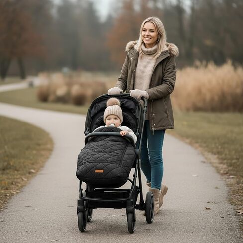 Warm and Cozy Winter Stroller Cover for Baby - Waterproof Bunting Bag with Soft Fleece Lining and Universal Fit for Strollers - Protective Footmuff Blanket for Ultimate Comfort in Wind, Rain & Snow in Saudi Arabia