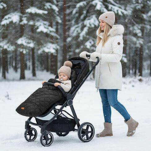 Warm and Cozy Winter Stroller Cover for Baby - Waterproof Bunting Bag with Soft Fleece Lining and Universal Fit for Strollers - Protective Footmuff Blanket for Ultimate Comfort in Wind, Rain & Snow in Saudi Arabia