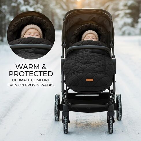 Warm and Cozy Winter Stroller Cover for Baby - Waterproof Bunting Bag with Soft Fleece Lining and Universal Fit for Strollers - Protective Footmuff Blanket for Ultimate Comfort in Wind, Rain & Snow in Saudi Arabia