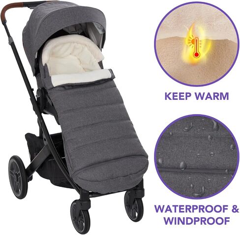حقيبة الرايات لعربات الأطفال UPPAbaby Vista، V2، V3، Cruz، V2، V3 RumbleSeat، V2، V3 Ridge، Minu Strollers، غطاء قدم عربة أطفال دافئ وفخم للغاية مقاوم للماء، غطاء عربة أطفال شتوي قابل للتمديد، حقيبة نوم in Kuwait