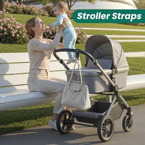 Stroller Straps, Mommy Hooks Diaper Bags, Universal Shopping cart, Wallet, Backpack - 2 Packs (White Flowers + Black Flowers) in Saudi Arabia