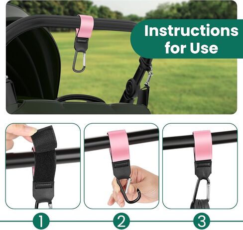 Stroller Straps, Mommy Hooks Diaper Bags, Universal Shopping cart, Wallet, Backpack - 2 Packs (White Flowers + Black Flowers) in Saudi Arabia
