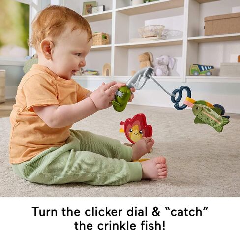 Fisher-Price Baby Toys Mini Me Moments Camp & Crinkle Set, 7-Piece Fishing & Hiking Sensory Activities for Newborn Play Ages 3+ Months in Saudi Arabia