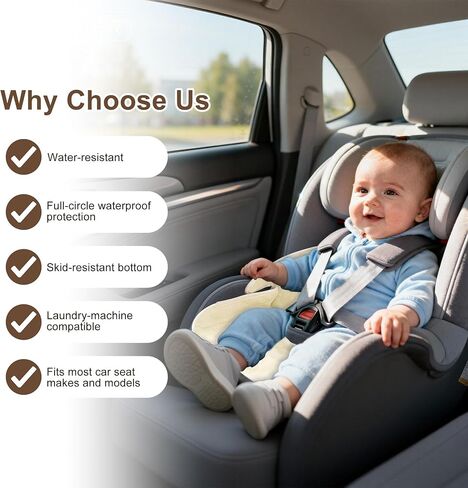 Piddle Pads Carseat, 2 Pieces Car Seat Potty Training Pad, Waterproof and Anti-Slip, Breathable and Comfortable, Machine Washable, Car Seat Piddle Pads for Stroller, Dining Chair (Khaki and Gray) in Saudi Arabia