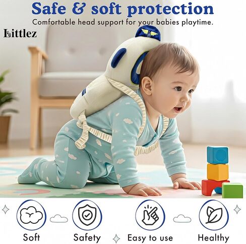 حقيبة ظهر واقية لرأس الطفل من LITTLEZ باللون الأحمر، وسادة خلفية ناعمة وآمنة للأطفال الصغار قابلة للتعديل لحماية رأس الطفل للرضع in Kuwait