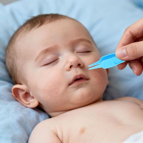 6Pcs Infant Baby Nose Picker, Mini Baby Nose Pickers Tool Baby Cleaner Clips, and Baby Nose Picker Tools Cleaning Tweezer with Plastic Round-Head Baby Ear Nose Navel in Kuwait