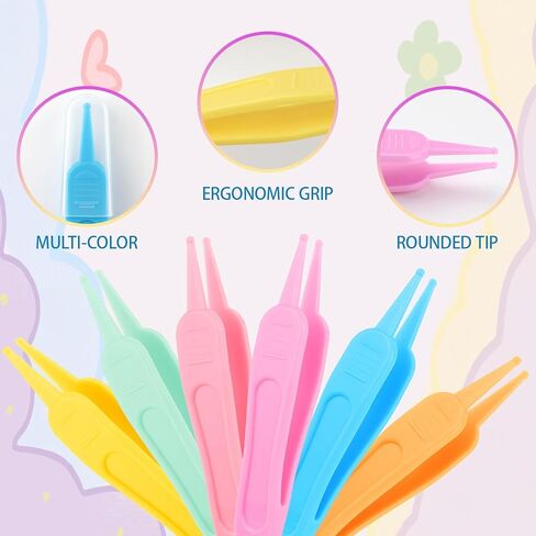 6Pcs Infant Baby Nose Picker, Mini Baby Nose Pickers Tool Baby Cleaner Clips, and Baby Nose Picker Tools Cleaning Tweezer with Plastic Round-Head Baby Ear Nose Navel in Kuwait