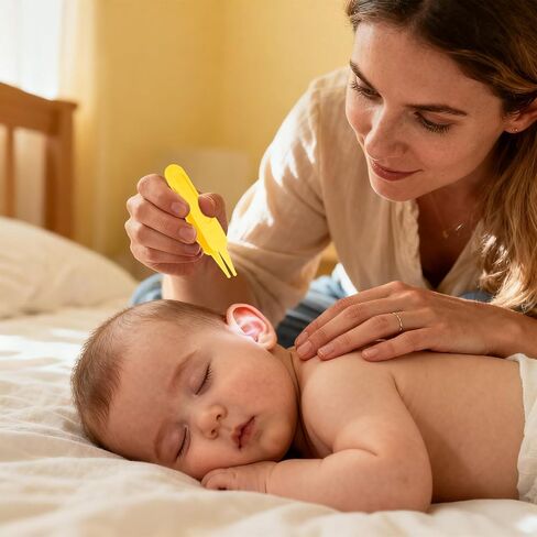 6Pcs Infant Baby Nose Picker, Mini Baby Nose Pickers Tool Baby Cleaner Clips, and Baby Nose Picker Tools Cleaning Tweezer with Plastic Round-Head Baby Ear Nose Navel in Kuwait