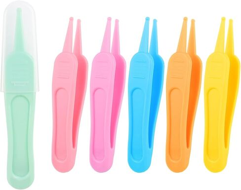 6Pcs Infant Baby Nose Picker, Mini Baby Nose Pickers Tool Baby Cleaner Clips, and Baby Nose Picker Tools Cleaning Tweezer with Plastic Round-Head Baby Ear Nose Navel in Kuwait
