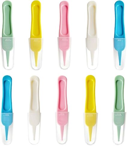 GSHLLO 10 Pcs Plastic Infant Nose Cleaning Tweezers Baby Ear Nose Navel Cleaner Clip Newborn Booger Remover Picker Plier for Baby Care in Saudi Arabia