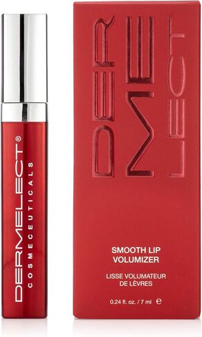 Dermelect Smooth Lip Volumizer for Lips - Anti Aging Plumper with Argan Oil, Shea Butter, Coconut Oil, Hyaluronic Acid Vitamin C Silkflo Hydrating Conditioning Lip Primer for Dryness Thin Lips .24 oz in Saudi Arabia