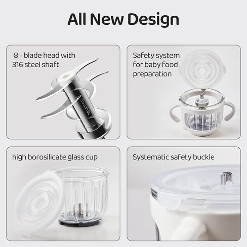 Baby Food Maker - Food Puree Processor, Fruits, Vegetables, Meats and Potatoes Mini Food Blender, Suitable for Avocados, Grapes and Strawberries Space Silver, 10 oz Gift Package in Saudi Arabia