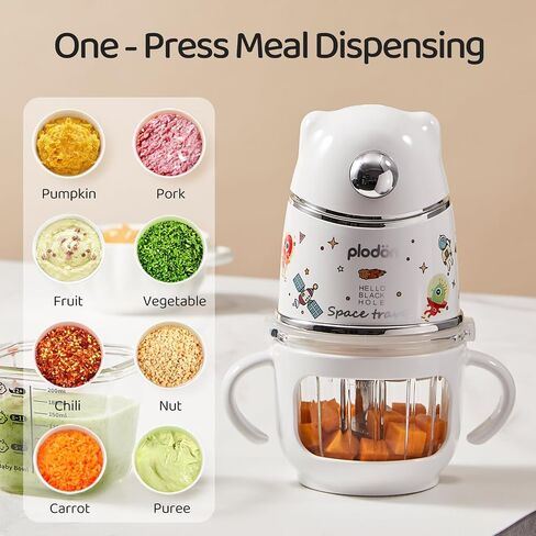 Baby Food Maker - Food Puree Processor, Fruits, Vegetables, Meats and Potatoes Mini Food Blender, Suitable for Avocados, Grapes and Strawberries Space Silver, 10 oz Gift Package in Saudi Arabia