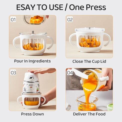 Baby Food Maker - Food Puree Processor, Fruits, Vegetables, Meats and Potatoes Mini Food Blender, Suitable for Avocados, Grapes and Strawberries Space Silver, 10 oz Gift Package in Saudi Arabia