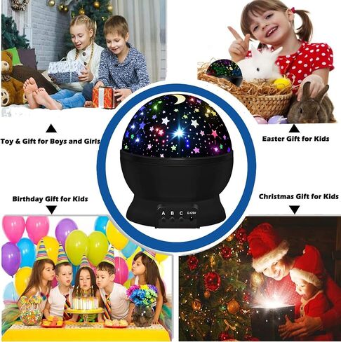Night Light for Kids,Boys Toys for 3 4 5 6 7 8 Year Old Boys,Star Projector 360 Degree Rotation - 4 LED Bulbs 16 Light Color Changing with USB Cable,Lamp Ceiling Lights for Kids Bedroom in Kuwait