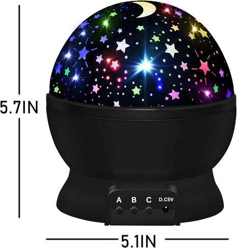 Night Light for Kids,Boys Toys for 3 4 5 6 7 8 Year Old Boys,Star Projector 360 Degree Rotation - 4 LED Bulbs 16 Light Color Changing with USB Cable,Lamp Ceiling Lights for Kids Bedroom in Kuwait