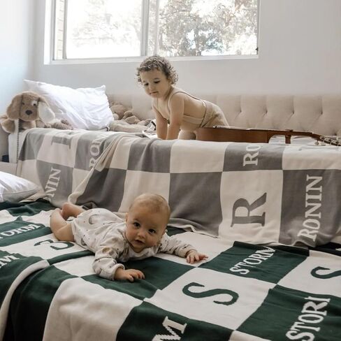 Personalized Crib Name Blanket, Signature Letter Design in Saudi Arabia