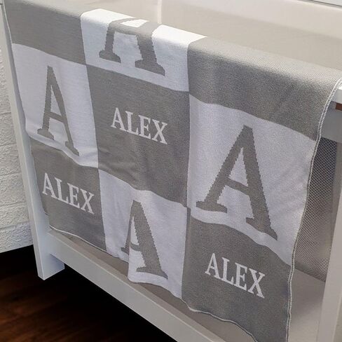 Personalized Crib Name Blanket, Signature Letter Design in Saudi Arabia