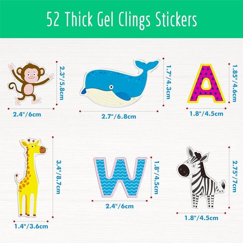 38PCS Reusable Jelly Stickers, Waterproof Spring-Theme Window Cling Stickers for Toddlers, Removable Easy to Clean Gel Decals for Kids, Adults, Home & Classroom Decors, Travel Toy (Not Edible) in Saudi Arabia