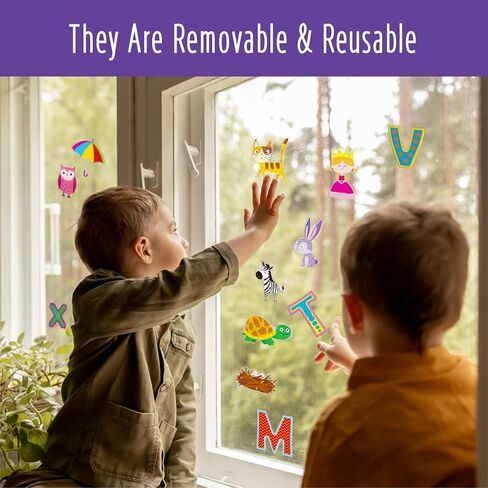 38PCS Reusable Jelly Stickers, Waterproof Spring-Theme Window Cling Stickers for Toddlers, Removable Easy to Clean Gel Decals for Kids, Adults, Home & Classroom Decors, Travel Toy (Not Edible) in Saudi Arabia