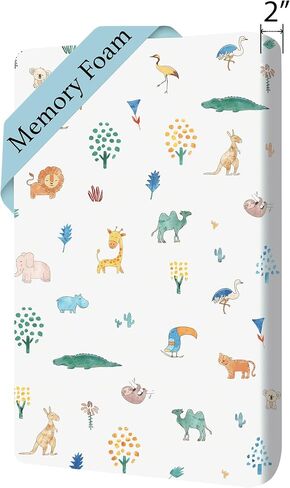 Cotton 38x24 Baby Mattresses-Pack and Play Mattress,Pack N Play Mattresses,Playpen Mattress for Pack N Play Excluded - Thick Firm Washable Hypoallergenic Breathable Soft Memory Foam Portable in Saudi Arabia
