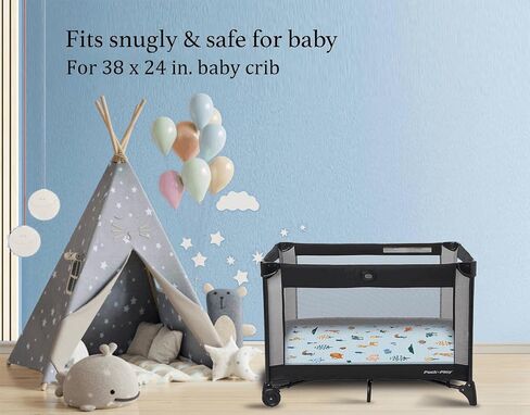 Cotton 38x24 Baby Mattresses-Pack and Play Mattress,Pack N Play Mattresses,Playpen Mattress for Pack N Play Excluded - Thick Firm Washable Hypoallergenic Breathable Soft Memory Foam Portable in Saudi Arabia