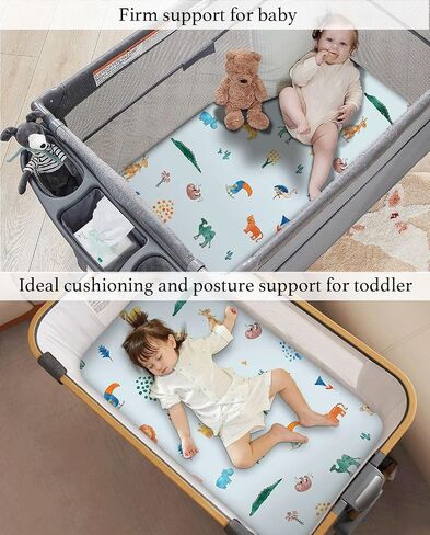 Cotton 38x24 Baby Mattresses-Pack and Play Mattress,Pack N Play Mattresses,Playpen Mattress for Pack N Play Excluded - Thick Firm Washable Hypoallergenic Breathable Soft Memory Foam Portable in Saudi Arabia