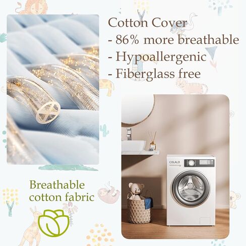 Cotton 38x24 Baby Mattresses-Pack and Play Mattress,Pack N Play Mattresses,Playpen Mattress for Pack N Play Excluded - Thick Firm Washable Hypoallergenic Breathable Soft Memory Foam Portable in Saudi Arabia