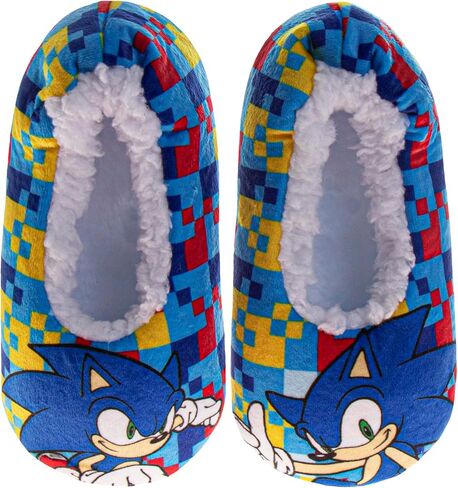 Josmo Slipper Socks for Boys - Plush Soft Cozy SlipOn Sock Slippers with Grip - Cars SpiderMan Paw Patrol TMNT Sonic Toy Story (Sizes: 5-10 Toddlers / 11-12 Little Kids) in Saudi Arabia