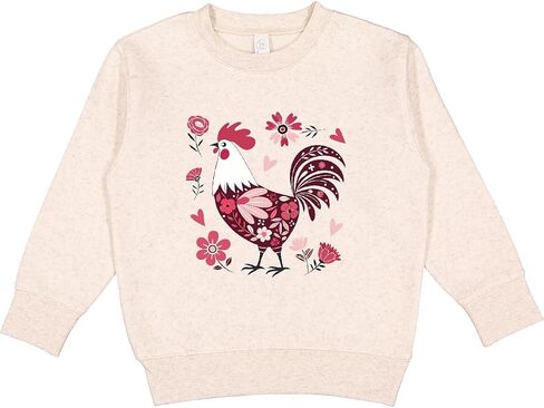 inktastic Floral Rooster Toddler Sweatshirt in Saudi Arabia
